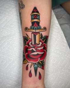 Dagger Through Rose Tattoo Meaning