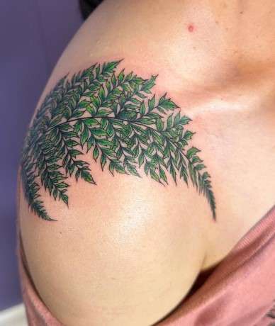 Fern Tattoo Design on shoulder