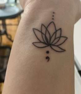 Lotus Flower Semicolon Tattoo Meaning