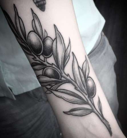 Olive tattoo tree design