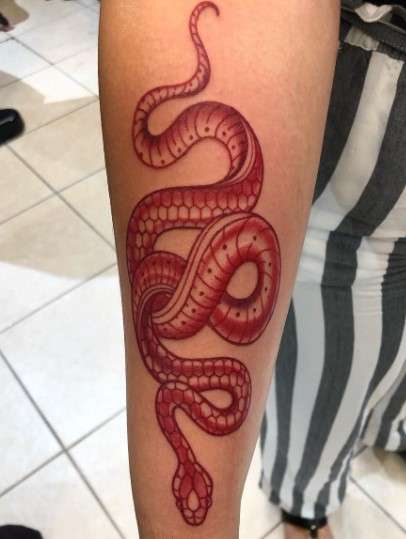 Red snake tattoo design