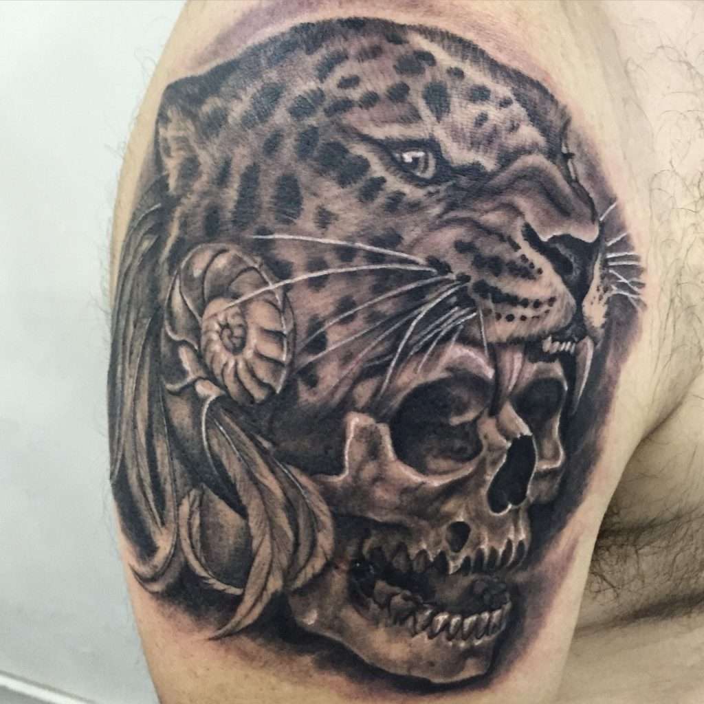 Aztec jaguar tattoo