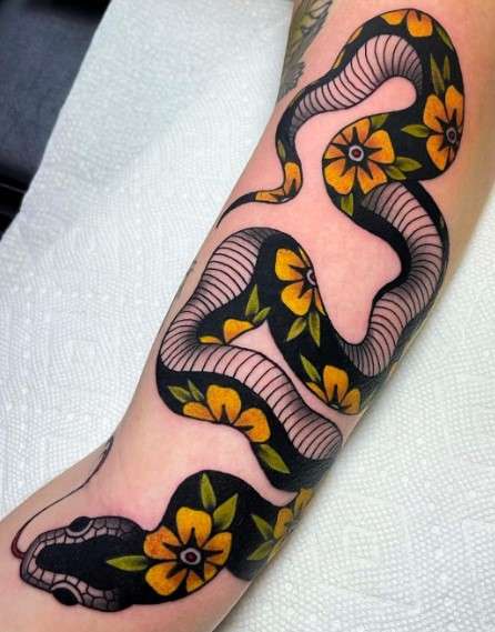 Japanese Snake Tattoo Design