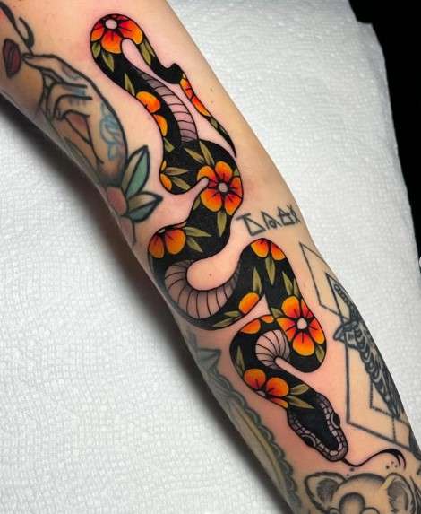 Japanese Snake Tattoo Design