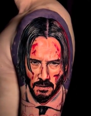 John Wick face Tattoo