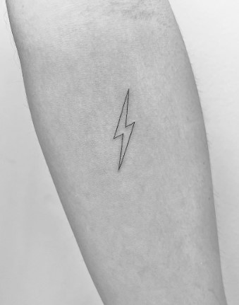  Simple Two Lightning Bolts Tattoo