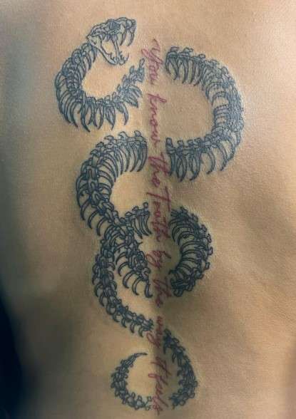 snake spine tattoo