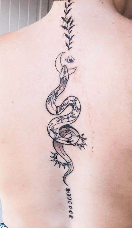 snake spine tattoo