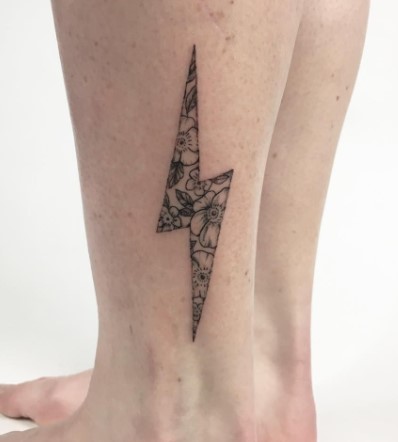 Artistic Two Lightning Bolts Tattoo