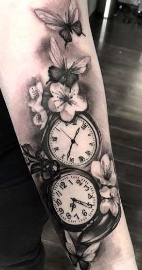 Clock And Butterfly Tattoo Meaning - InkCites