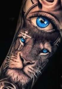 Lion With Blue Eyes Tattoo Meaning