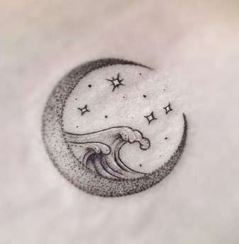 Moon And Waves Tattoo Meaning