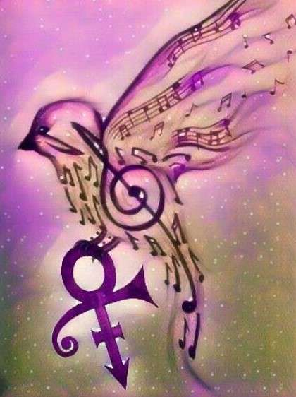 Prince symbol tattoo music with bird