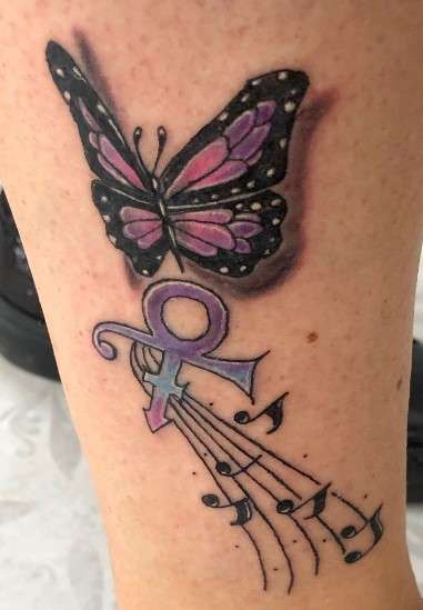 Prince symbol tattoo music and butterfly