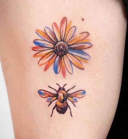 Sunflower And Bee Tattoo Meaning