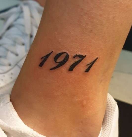 1971 tattoo on foot