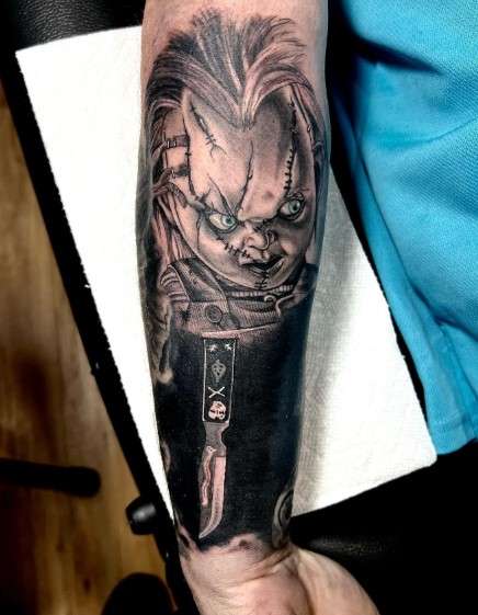 Chucky Tattoo on arm