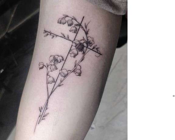 Lily of the Valley Tattoo cross