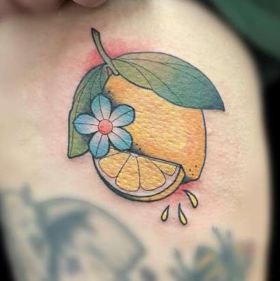 lemon tattoo cut tattoo design