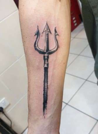 sketch trident tattoo