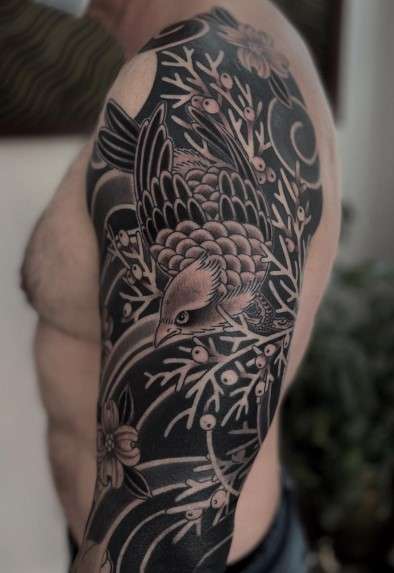 juniper tattoo with bird