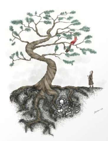 juniper tree tattoo with bird
