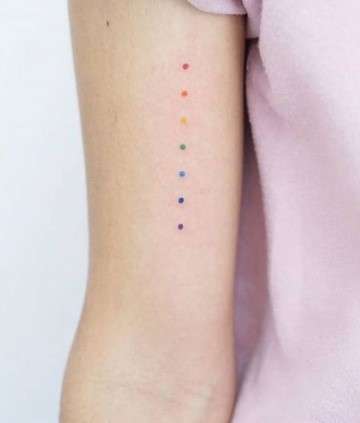 7 Dots Tattoo on hand vertical