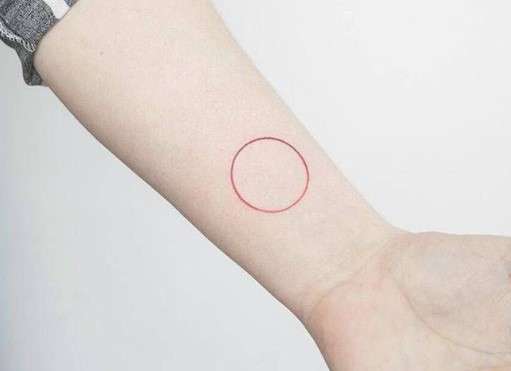 Simple Red Circle Tattoo