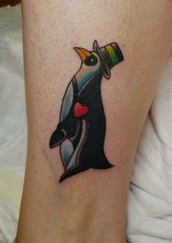 love penguin tattoo design