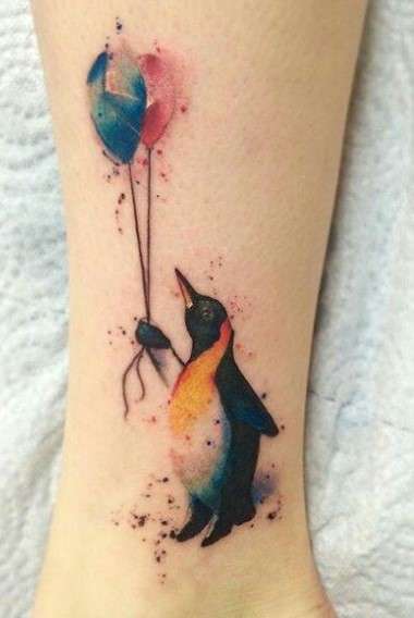 Enchanting Mythical Penguin tattoo design