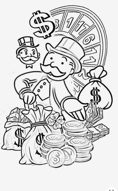Monopoly man tattoo stencil money