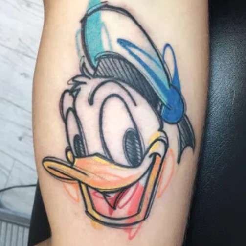 Donald duck tattoo smiley