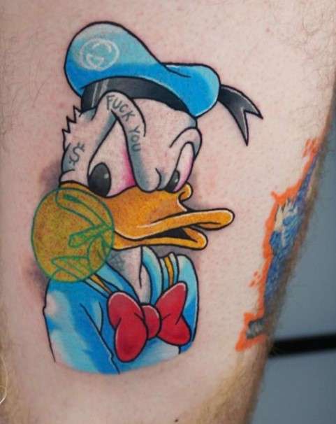 Colorful Donald duck tattoos