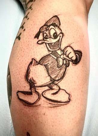 Donald duck tattoo sketch