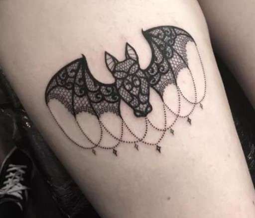 lace Feminine Bat tattoo