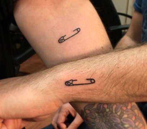 Dual Safety Pin Tattoos