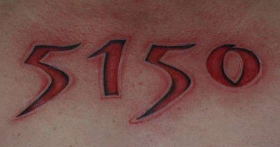 5150 Tattoo red design