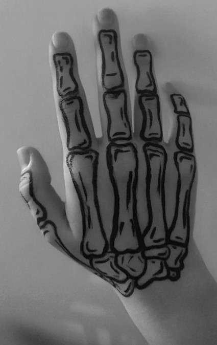 Artistic Bone hand tattoo