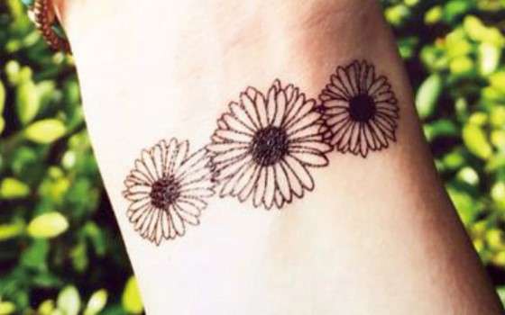 three black And White Sunflower tattoo
