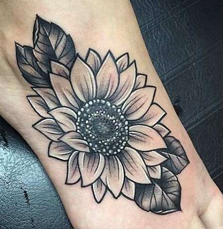 black And White Sunflower tattoo ideas