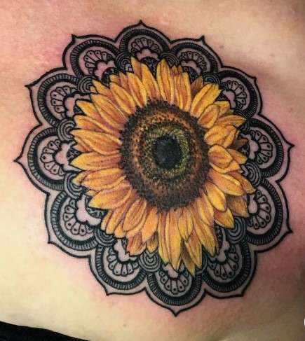 Sunflower Mandala Tattoo designs