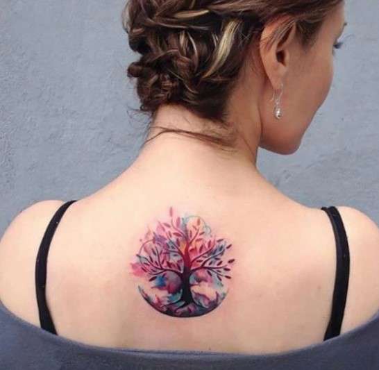 Spiritual Feminine Unique Tree Of Life Tattoo back