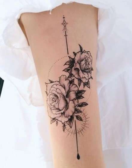 Spiritual  Rose Tattoo design