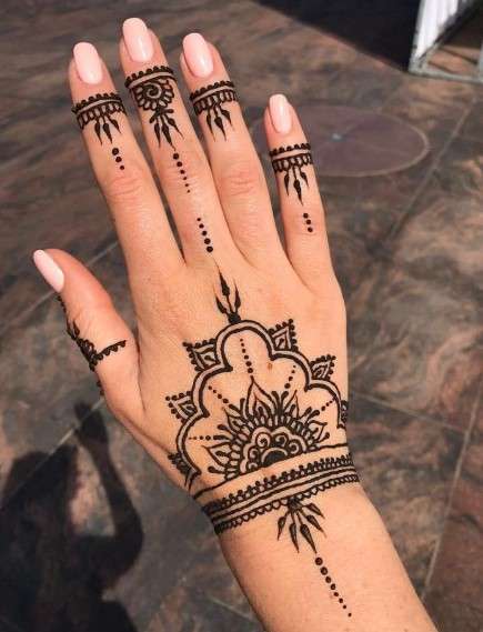 Spiritual Henna Tattoo design on hand