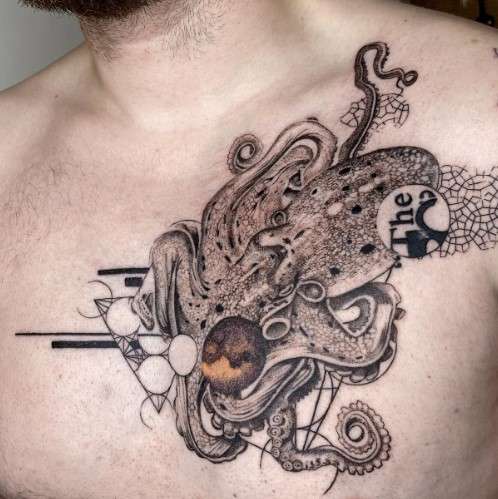Spiritual Octopus Tattoo chest