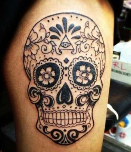Dia de los muertos tattoo skull
