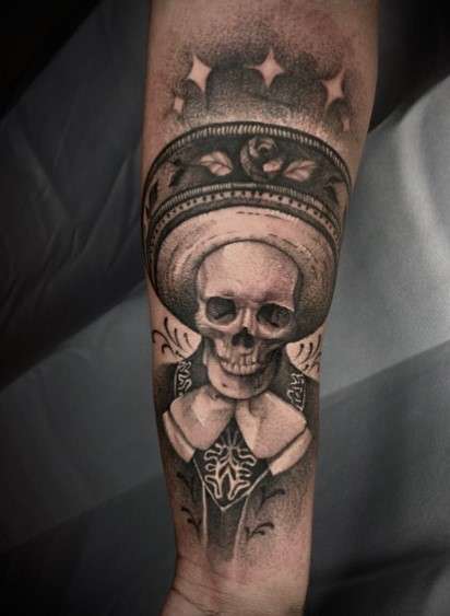 Dia de los muertos Mariachi tattoo design
