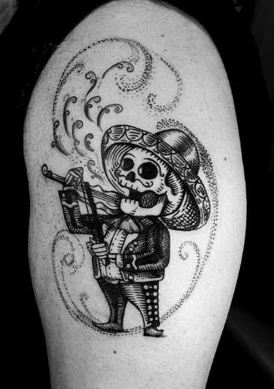 Dia de los muertos Mariachi tattoo