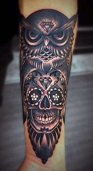 Dia de los muertos Owl tattoo ideas