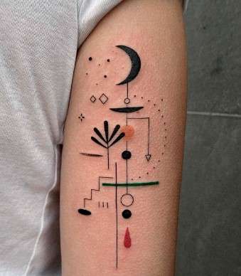 Abstract Surrealism Tattoo arm